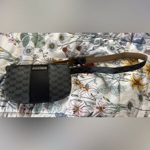 Michael Kors Black and Gray Monogram Crossbody Bag